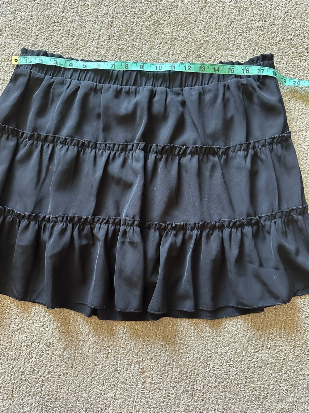 Black Tiered Mini Skirt XL CLEO - Picture 6 of 7